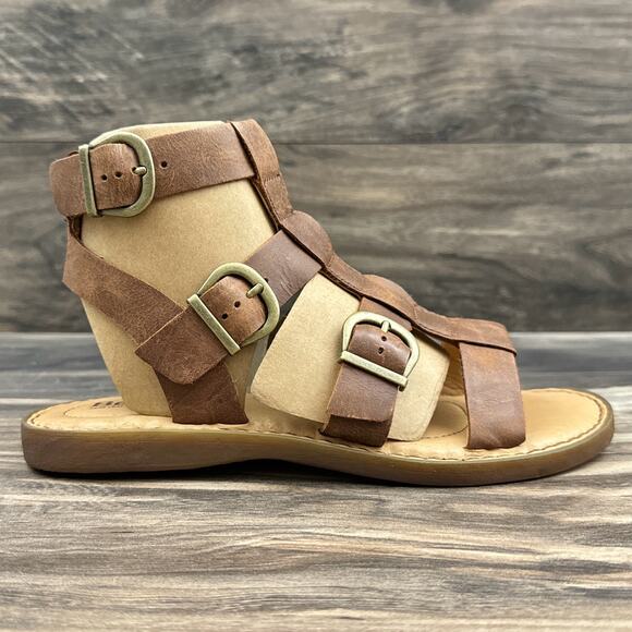 NIB Born Haidee 7M Comfort Leather Gladiator Sandals Brown - Picture 4 of 11